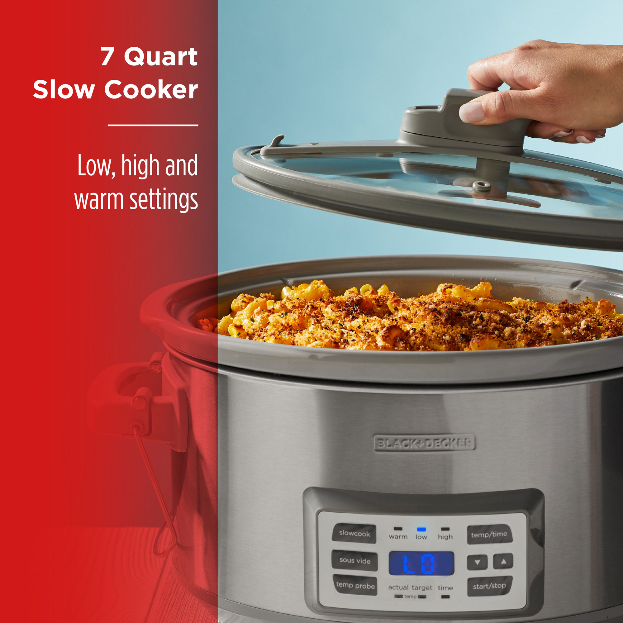 7 Quart Digital Slow Cooker with Temperature Probe Precision